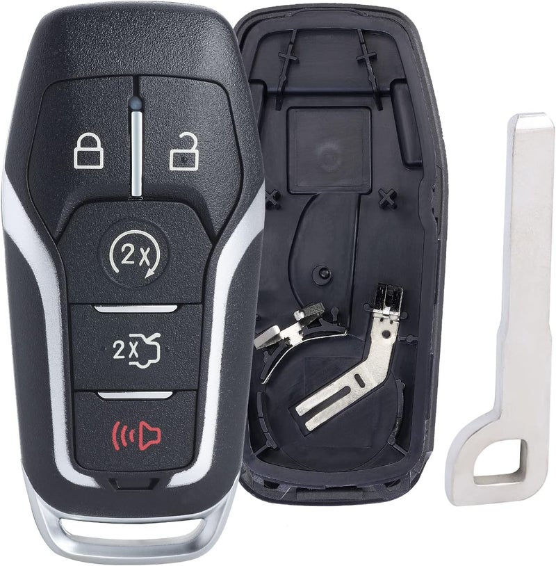 Keymall Remote Key Fob Case Shell Cover Replacement for Ford Edge/Explorer/Fusion/Mustang for Lincoln MKZ/MKC/MKX(FCC ID:M3N-A2C31243300 P/N:164-R7989) 5 Buttons,Just A Key Shell - Image 1